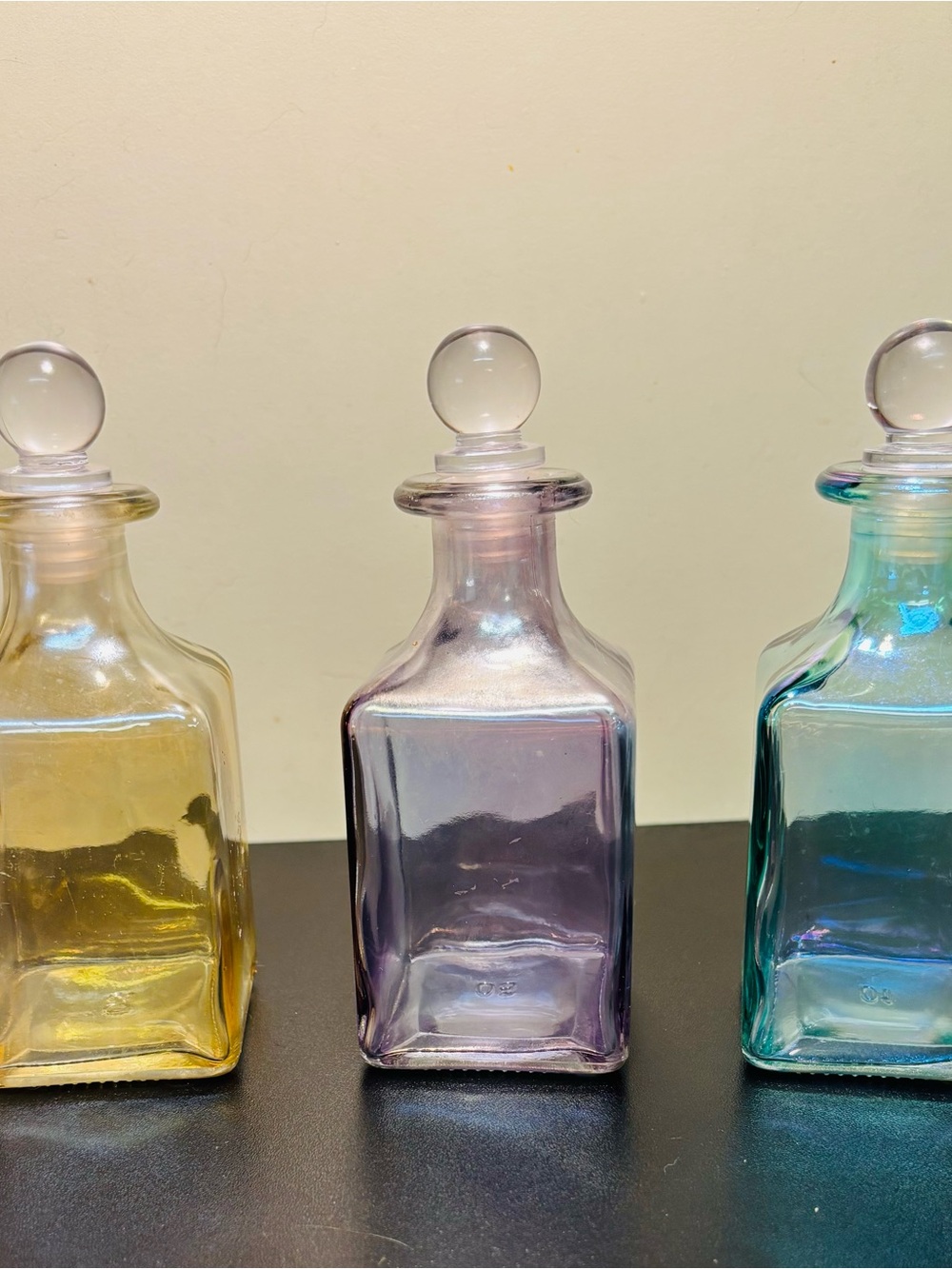 Iridescent Glass Apothecary Bottle - Lavender